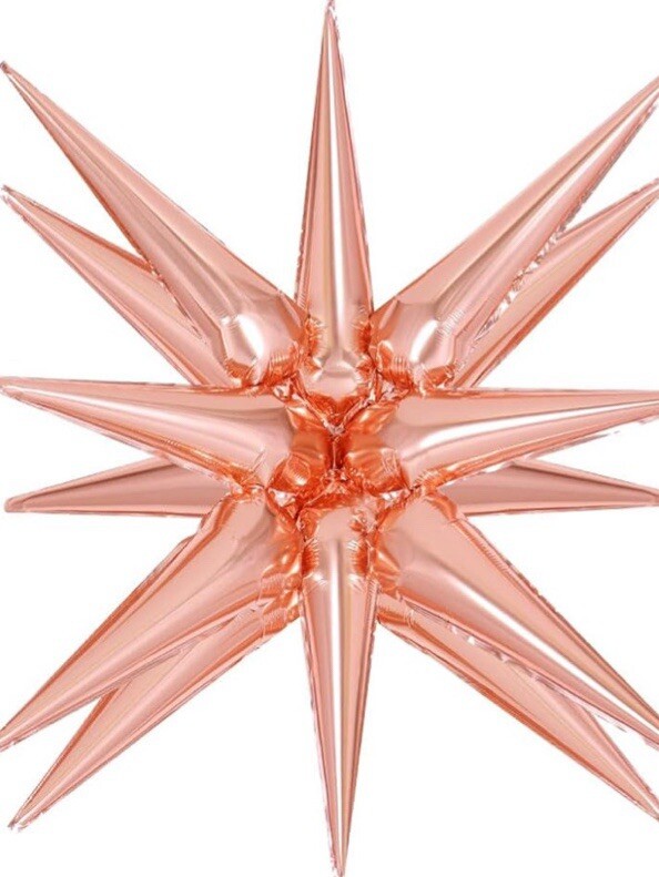 26” Rose gold Star Explosion Starburst Foil Cone Balloon