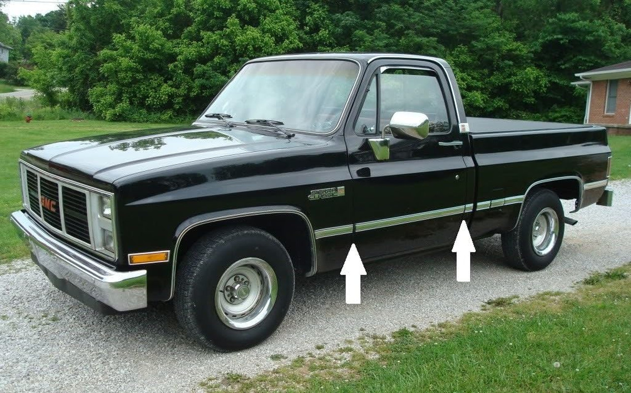 1973-1987 Chevy GMC Chrome Side Body Trim Molding C10, C20, C30, K10, K20, K30,
