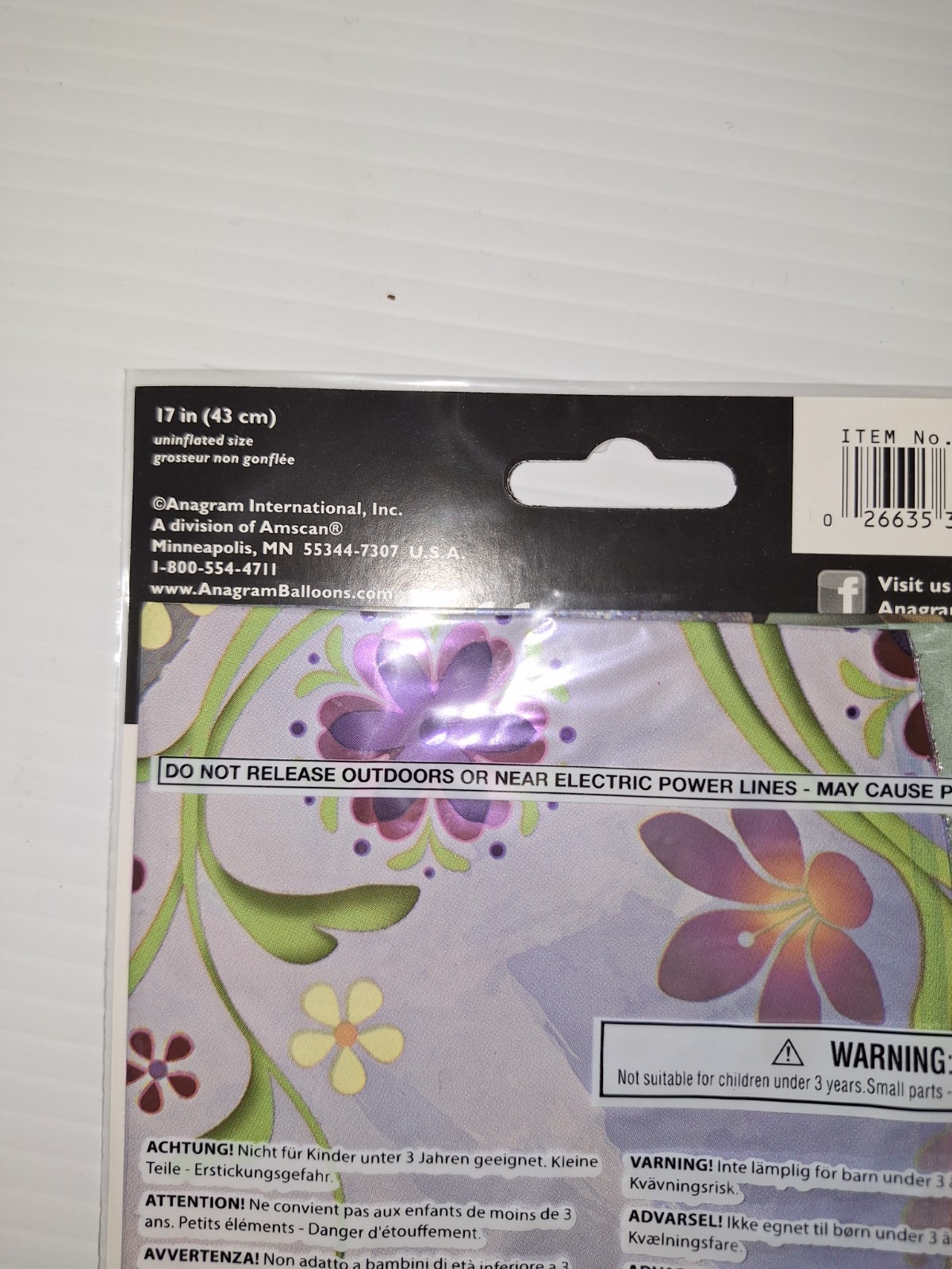 Anagram Disney Frozen Anna Elsa Round Foil Balloon 17 in Multicolor Helium Saver