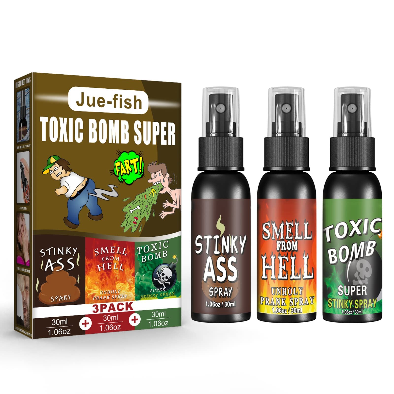 3P Fart Spray Extra Strong 30ml Potent Stink Spray Non Toxic Fart Bomb Prank Stu