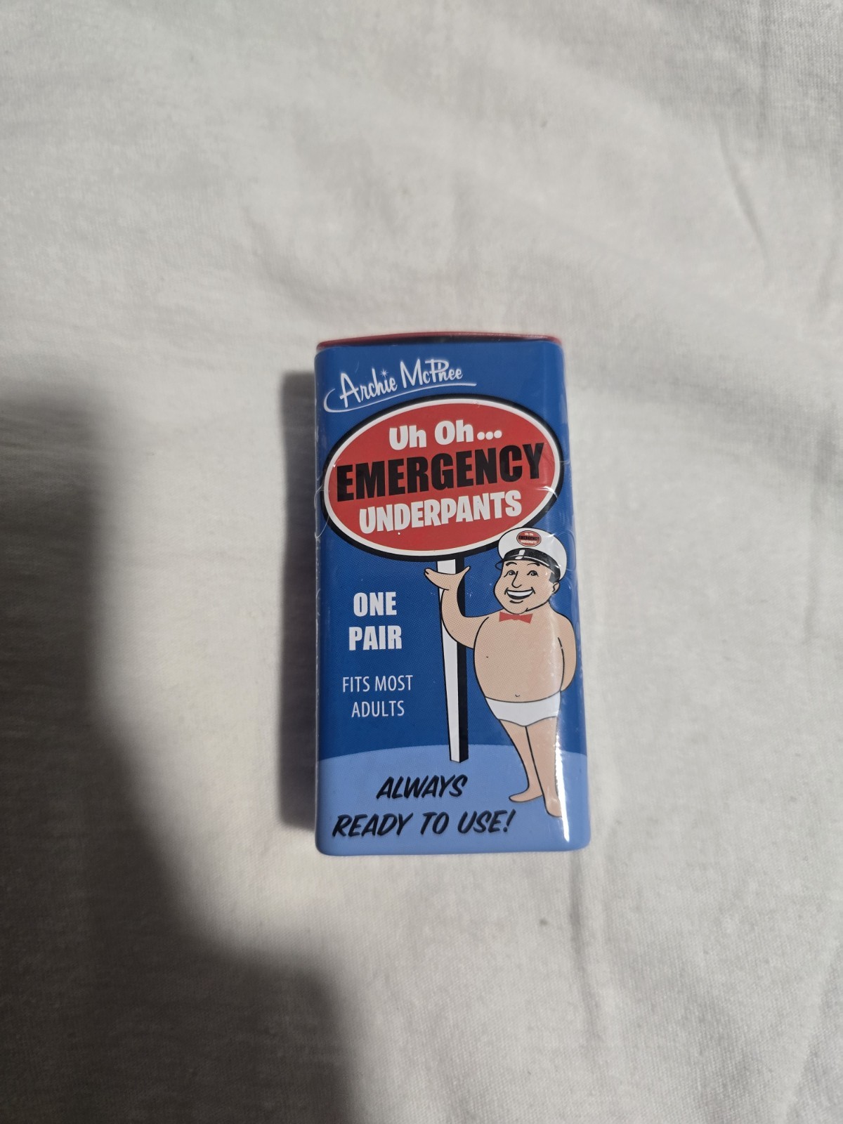 Emergency Underpants – Unopened Sealed Tin with 1 Pair – fits most adults