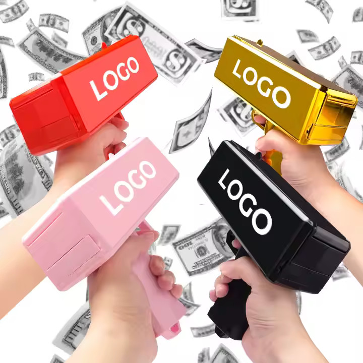 NEW – Money Gun Shooter Cannon Pistol Cash Party Make it Rain *Customize Text