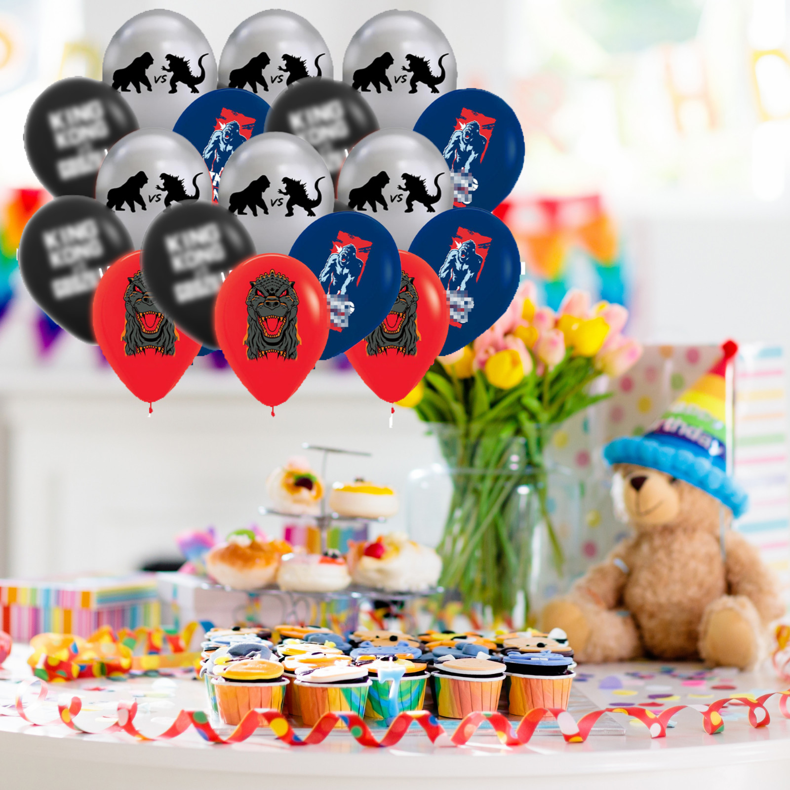 GODZILLA KING KONG 22PC BANNER birthday party supplies centerpiece decoration