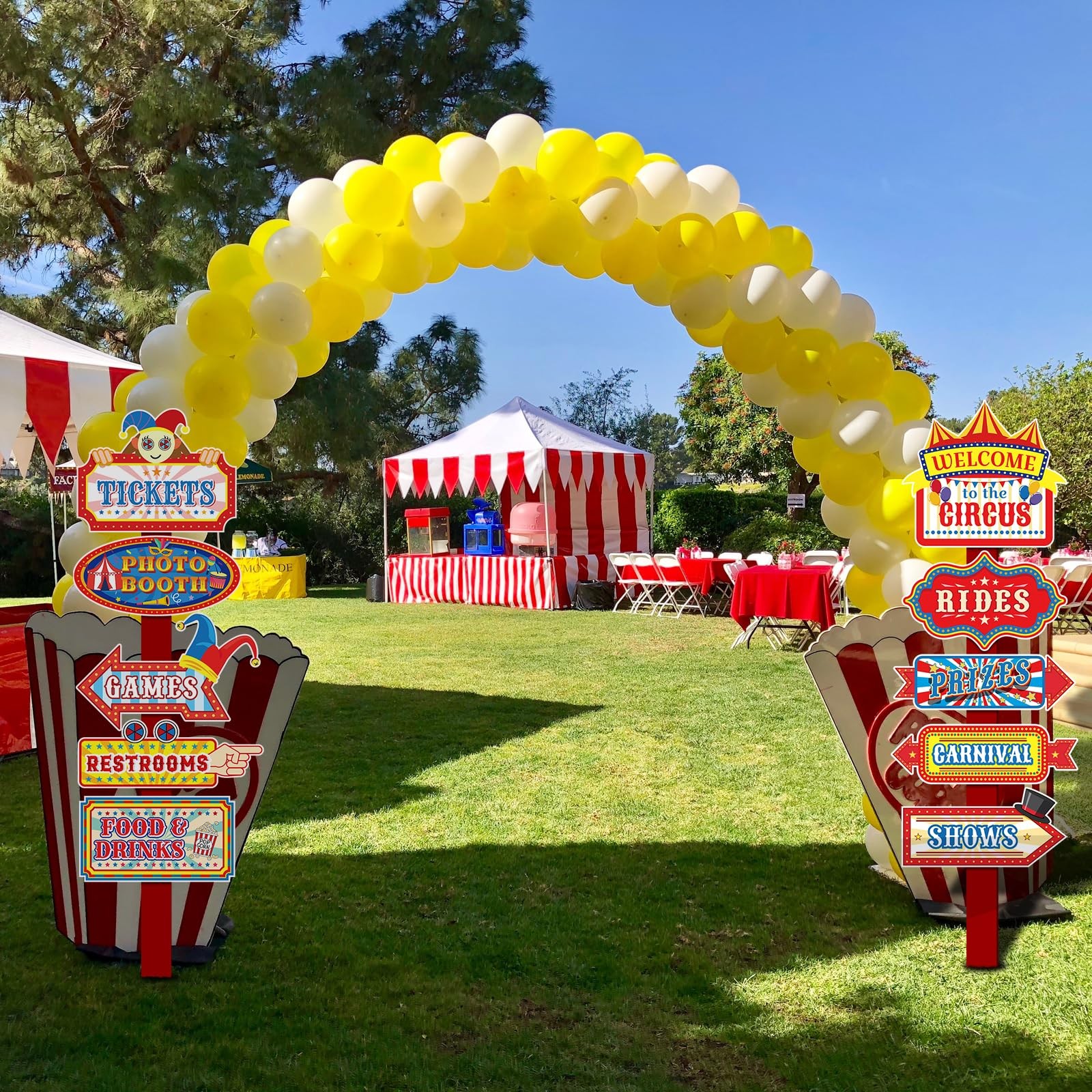 20 PCS Circus Carnival Decorations Theme Party Photo Booth Props Welcome Signs