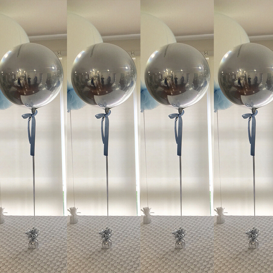 Orb Round Sphere Ball Foil Helium Balloon 4D 15in / 22in Party Event Super Shiny