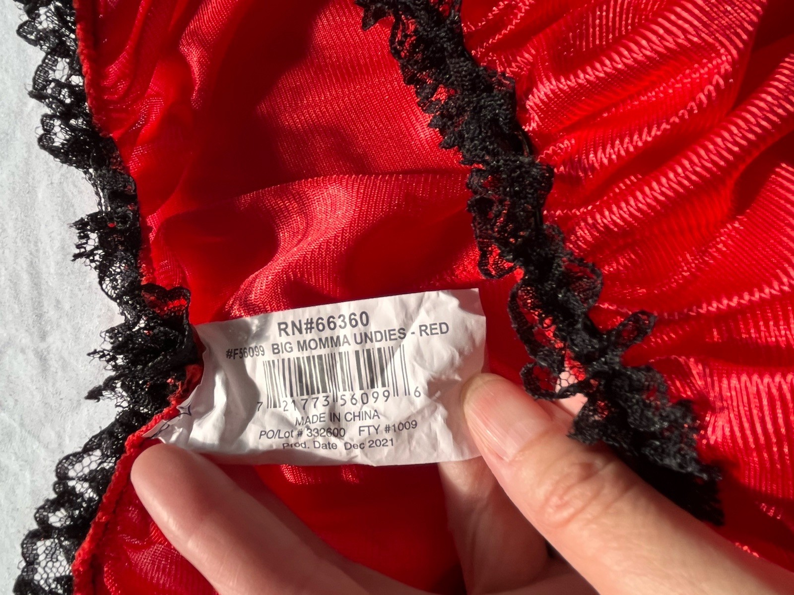 Big Momma Undies Red Joke Novelty Party Joke Adult Humour