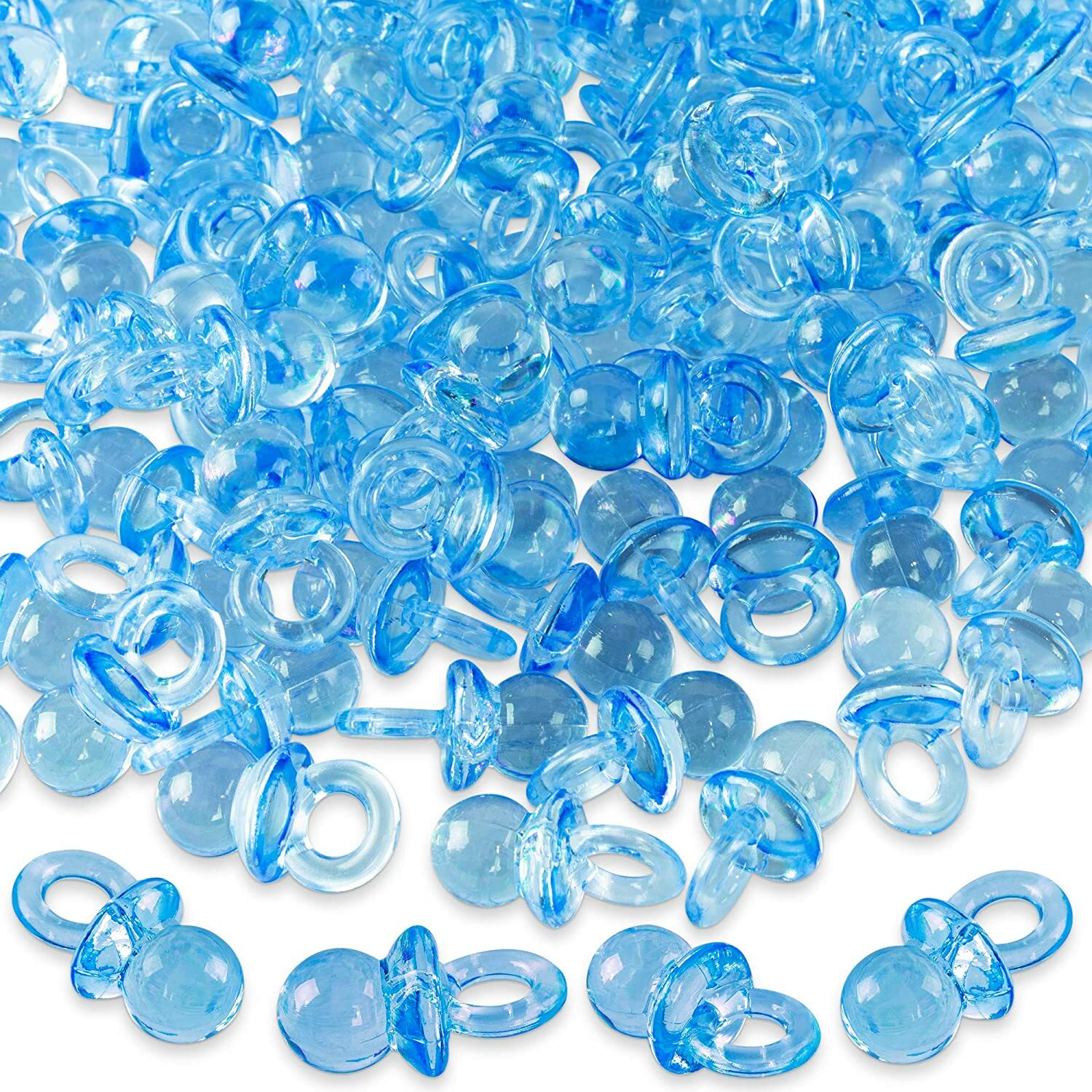 Mini Pacifier for Baby Shower, Party Decoration, Gender Reveal_Blue_144 PCS