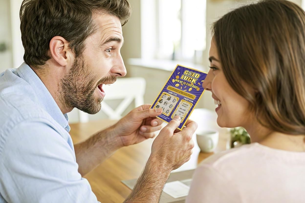 Gold Luck Pregnancy Announcement Fake Lottery Scratch Off Tickets, Great Idea…