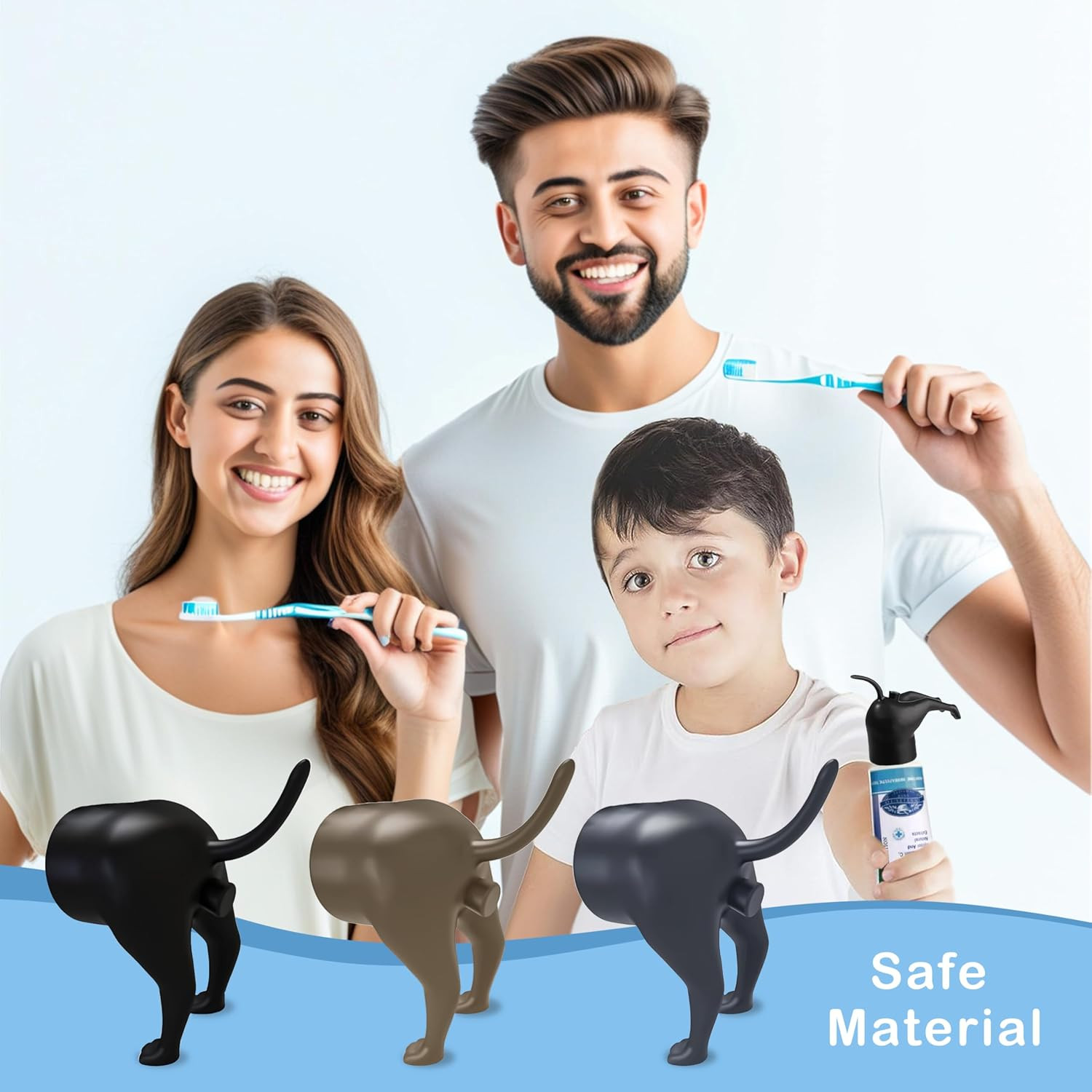 Gag Gifts – White Elephant Gifts, 3Pcs Pooping Dog B*Tt Toothpaste Topper, Funny
