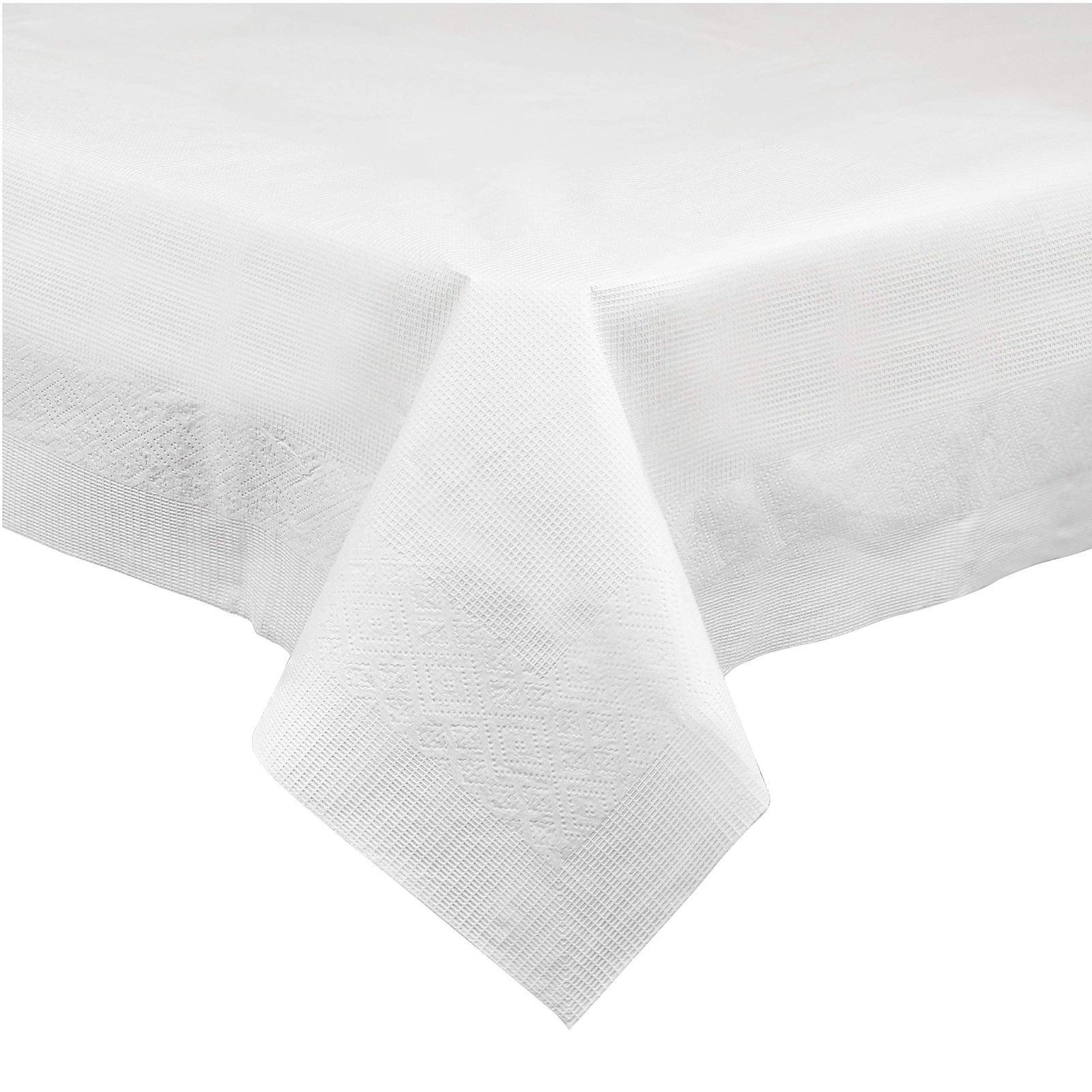 PLASTICPRO Disposable 3 Ply Paper & Plastic Tablecloth Absorbent, Waterproof, Wh