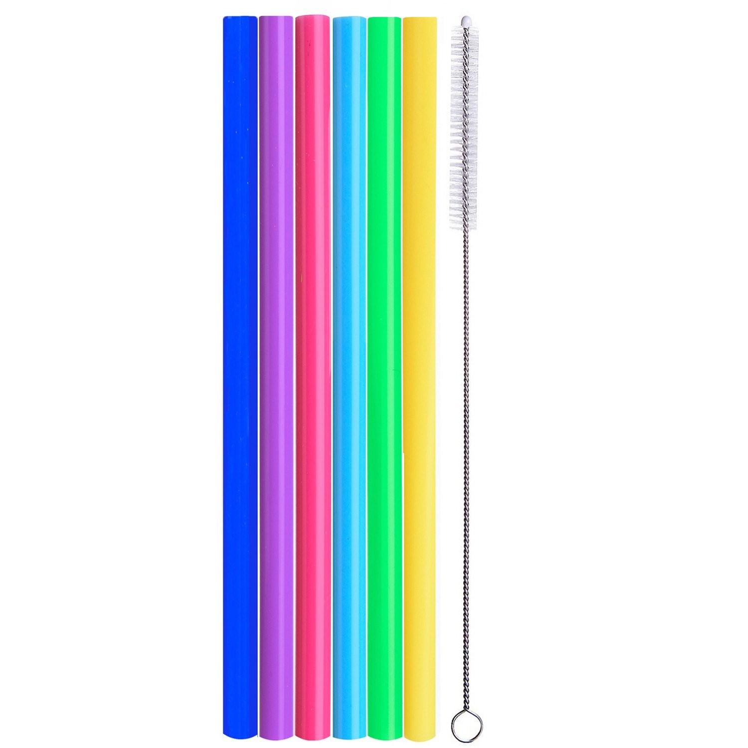 ALINK Reusable Silicone Smoothie Straws, 11 mm Wide, Homochromy – Straight