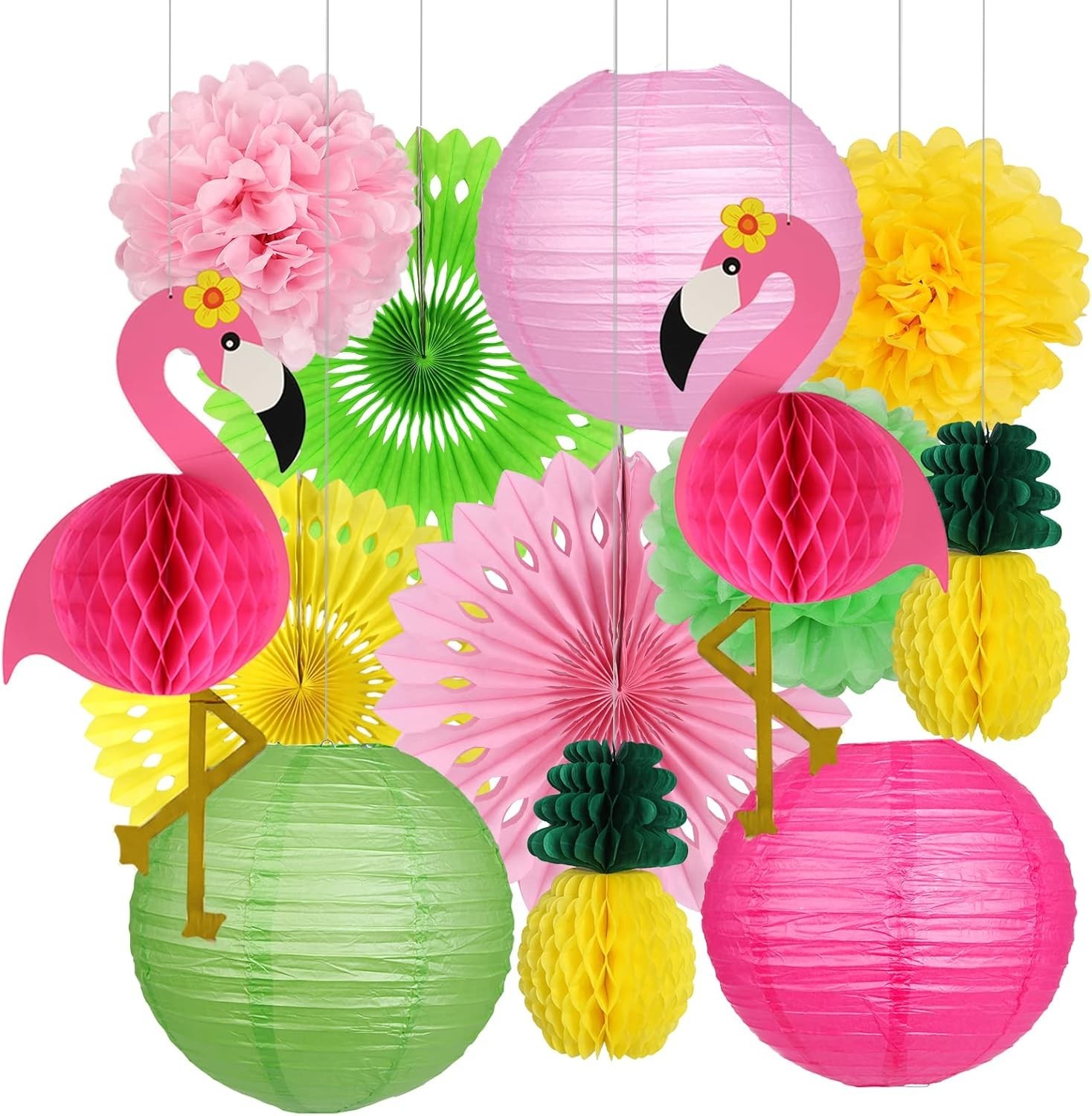 Flamingo Party Supplies, Hawaiian Party Decorations Flamingo and Pineapple Ho…