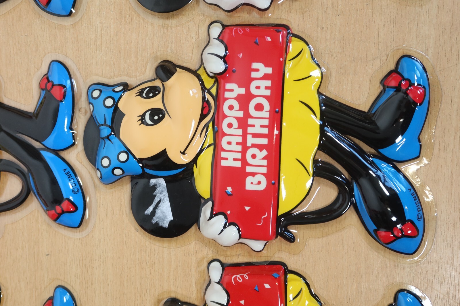 Vintage Disney Minnie Mouse Plastic Happy Birthday Party Wall Decorations 3D x10