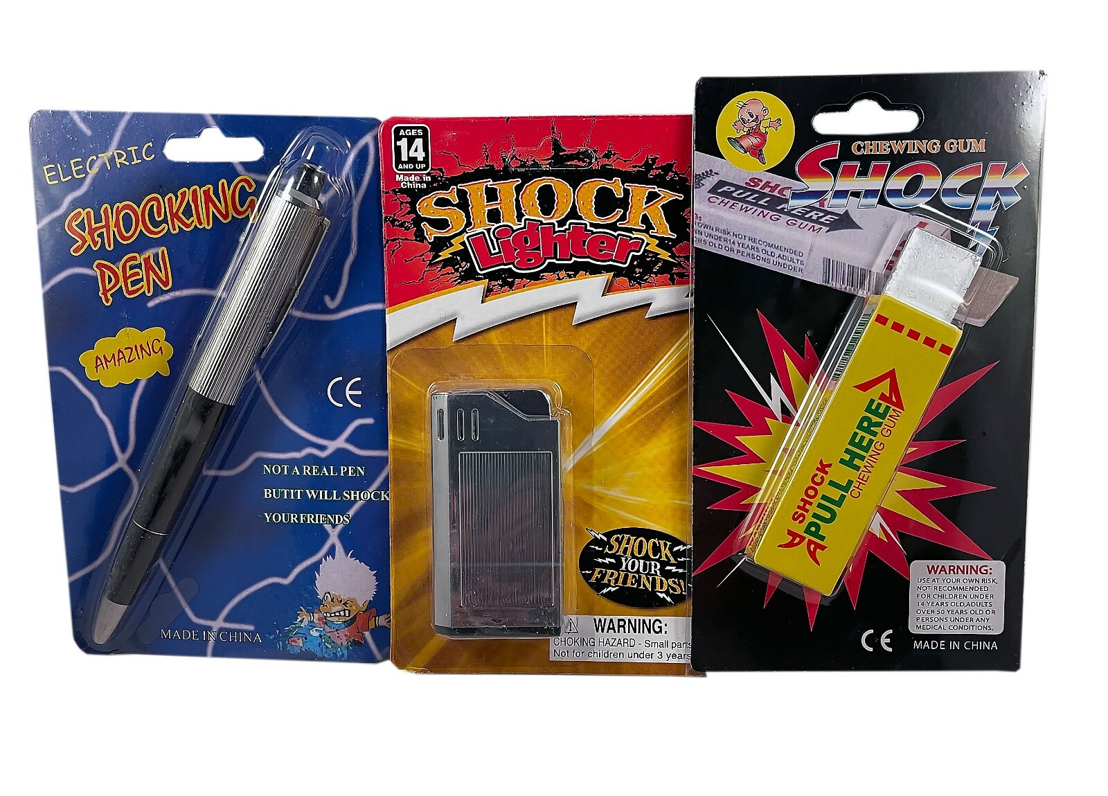 SHOCK PRANK SPECIAL – Electric Gum Lighter Pen Joke Trick Gag