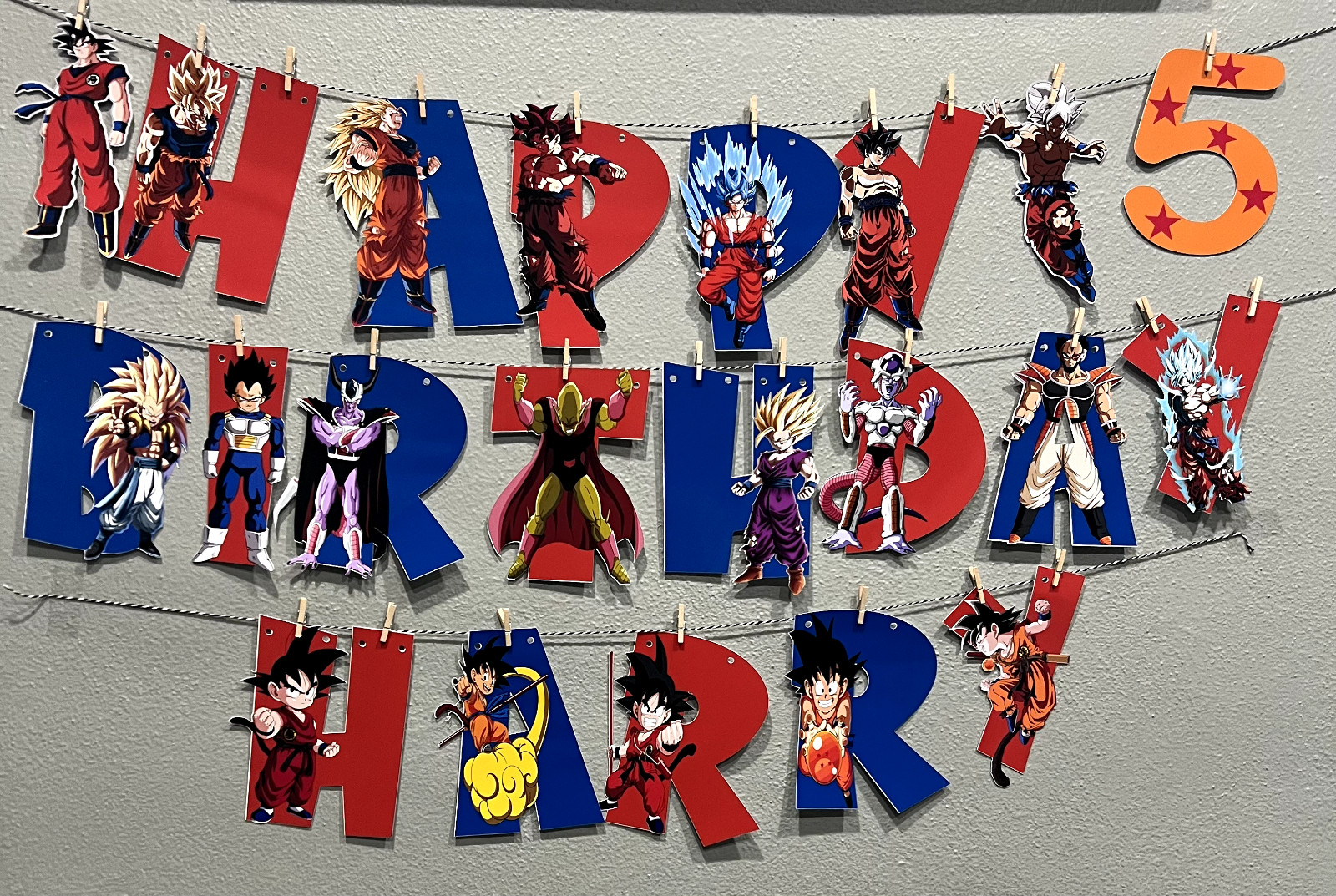 Dragon Ball Z PERSONALIZED BANNER, HAPPY BIRTHDAY BANNER, PARTY SUPPLIES