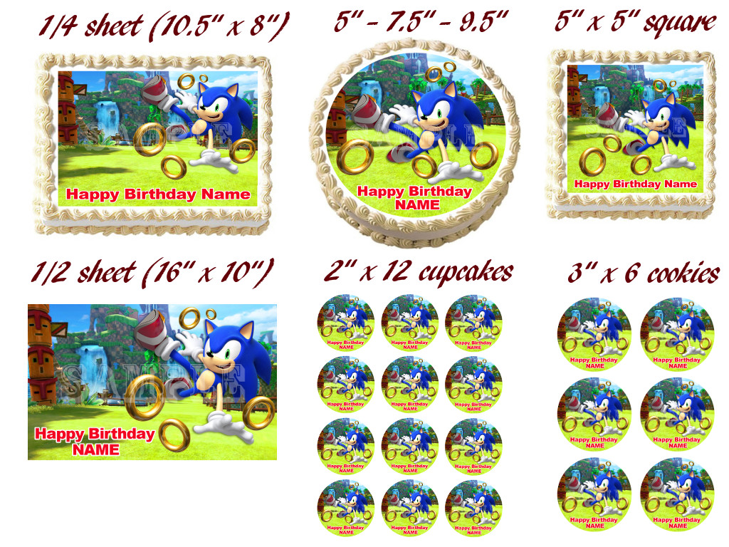 SONIC THE HEDGEHOG Party Edible Cake topper image