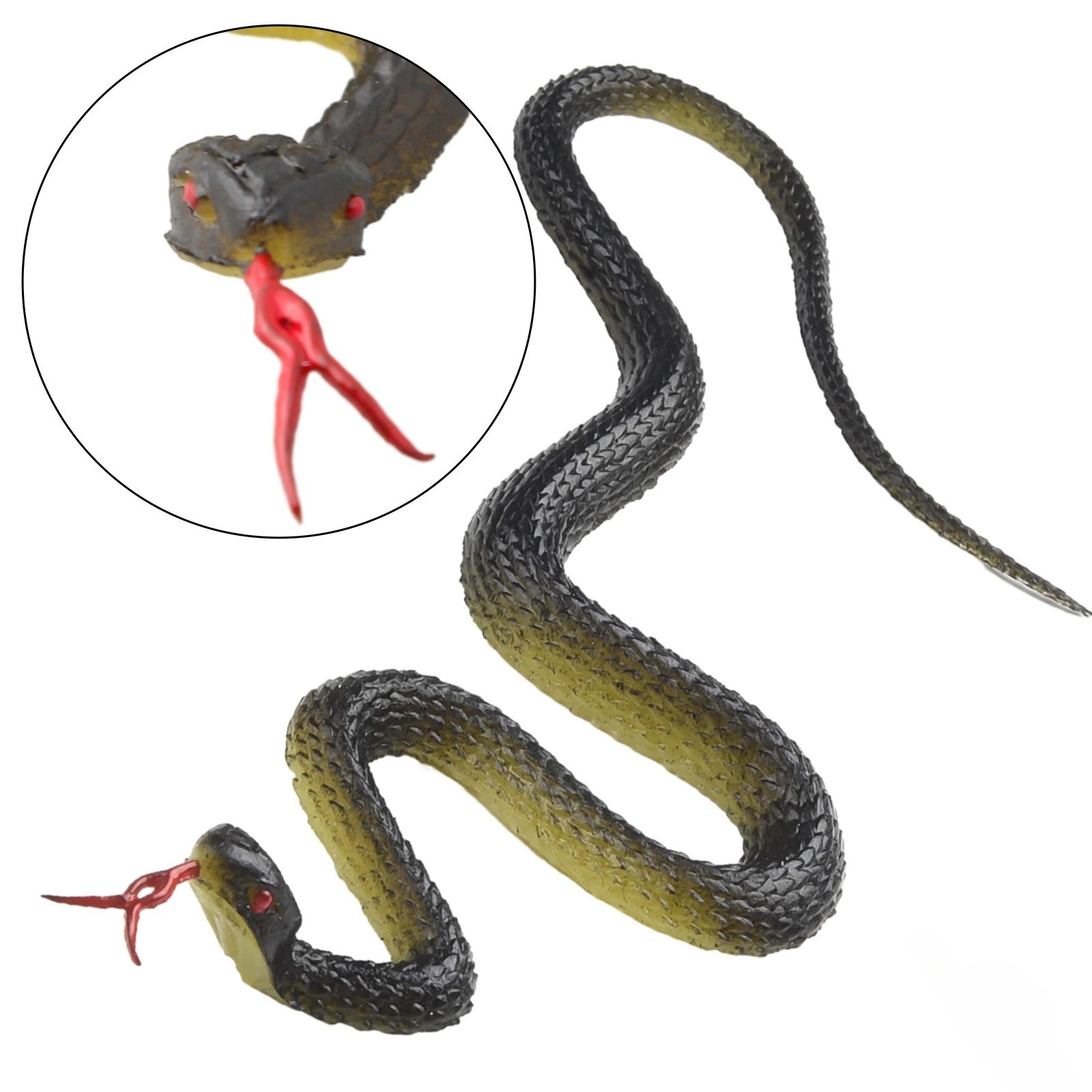 Fake Rubber Snake Toy, 45Cm Realistic Prank Trick Toy with Tongue Stick Out, Per