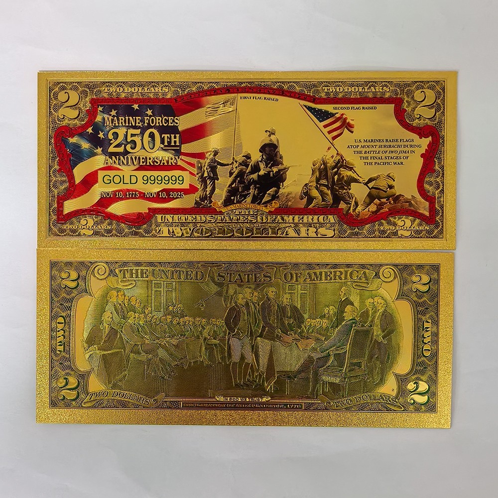 10pcs/lot US 250th Anniversary Gold Foil Commemorative Banknote Crafts Gift