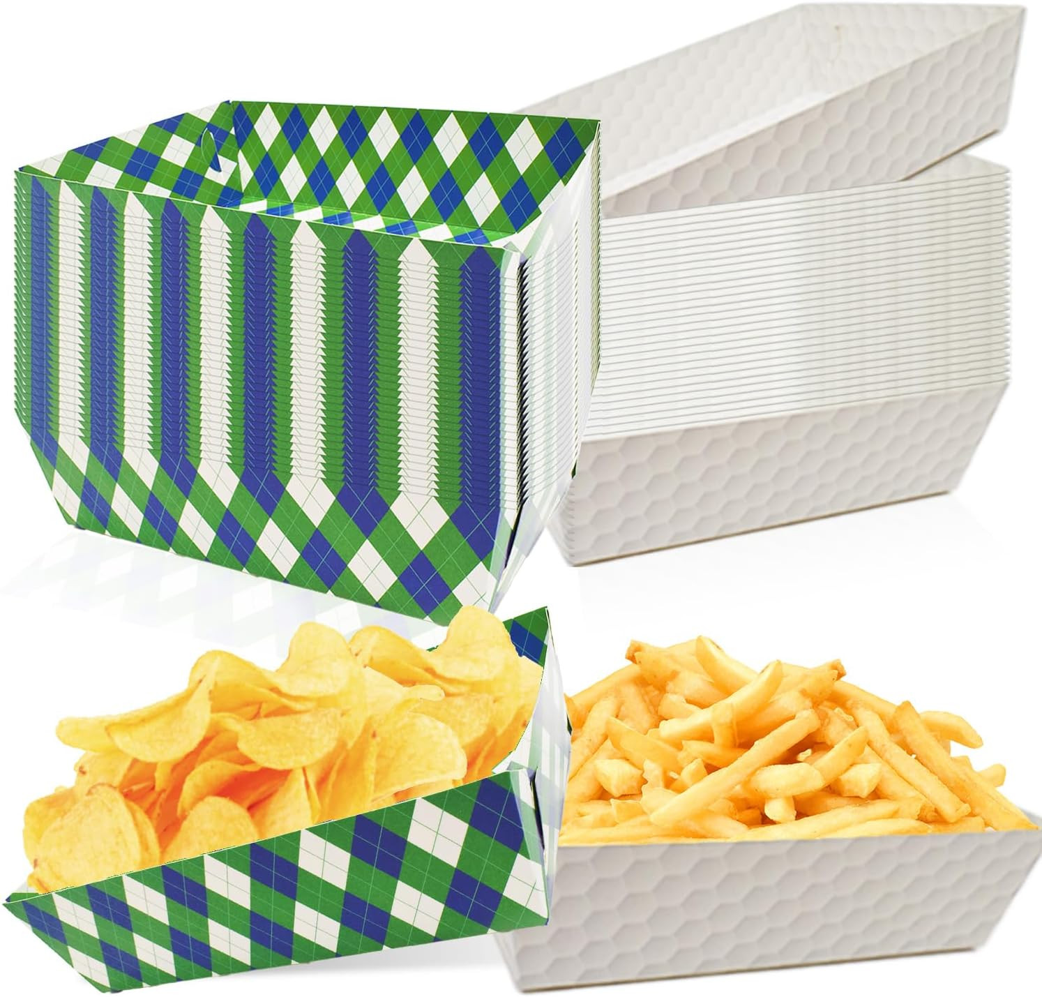 50 Pcs Golf Party Food Trays – Disposable Paper Food Boats – Golf Theme Snacks S