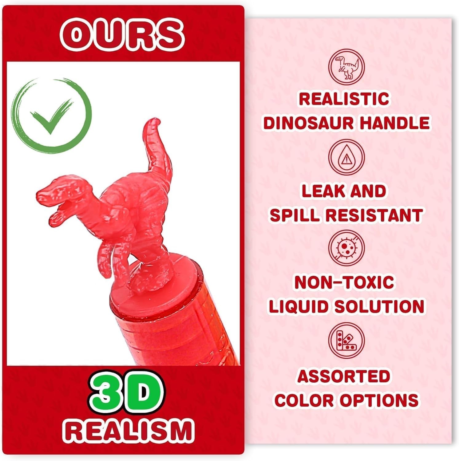 Vivid 32 Pack Dinosaur Bubble Wands – Engaging Multi-Color Party Supplies