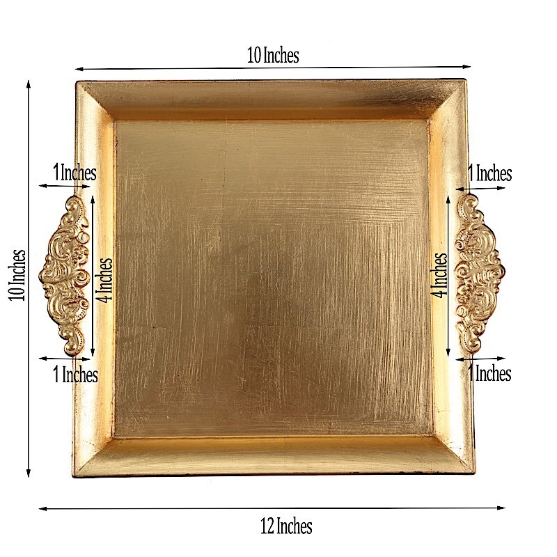 10×10-Inch Square Charger Plates Embossed Rim Supplies Wedding Party Sale