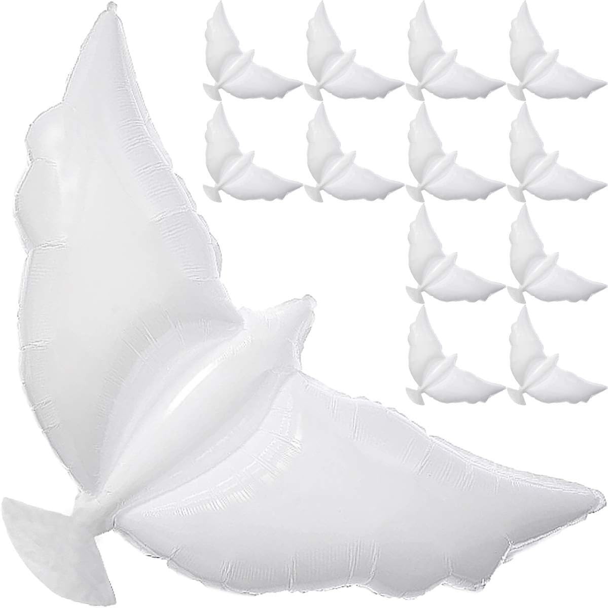 12-Pack Dove Balloons Memorial Release in Sky, Biodegradable White Angel Lant…