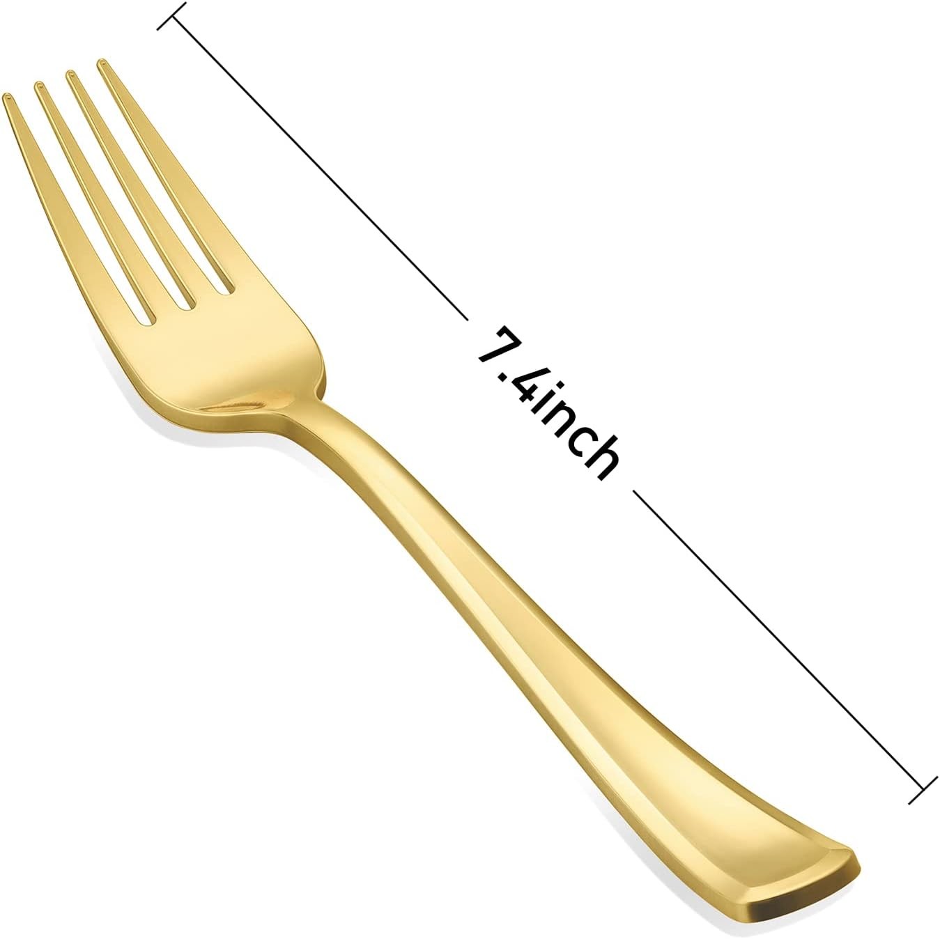180PCS Gold Plastic Forks, Solid, Durable and Heavy Duty Plastic Forks,