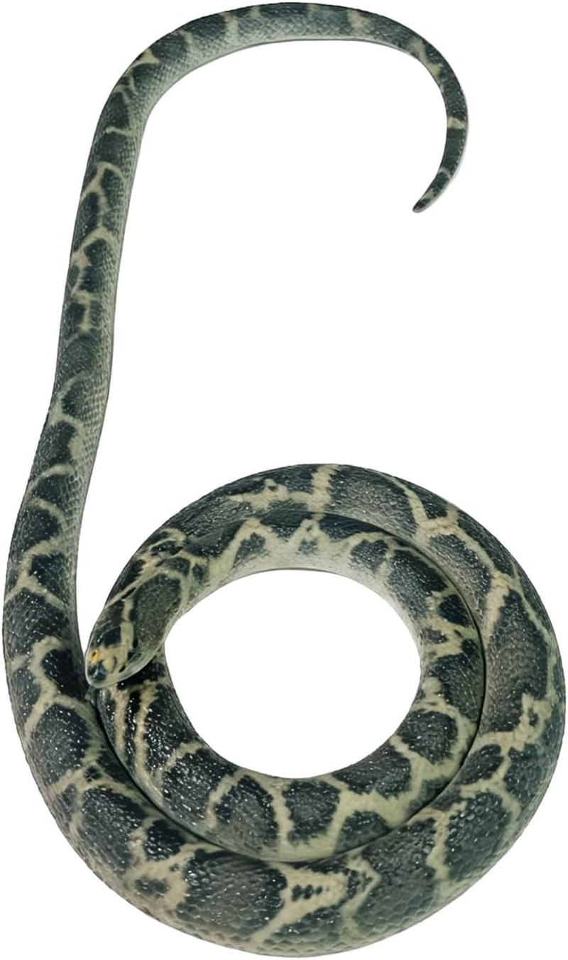 53″ Rubber Snake Realistic Fake Snakes Prank Toy to Keep Birds Away Scare