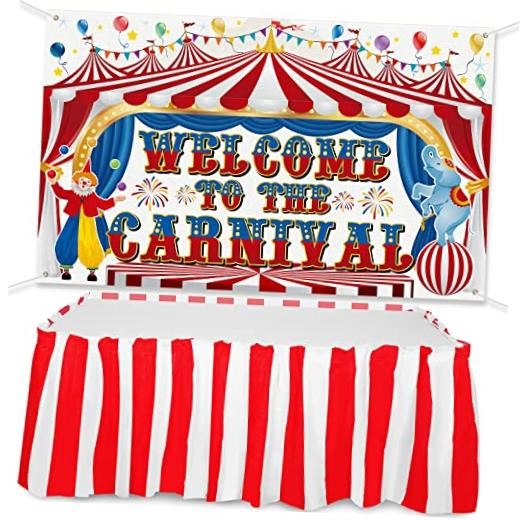 Large Carnival Circus Party Decorations 71 x 43 Inch, Welcome to The Carnival
