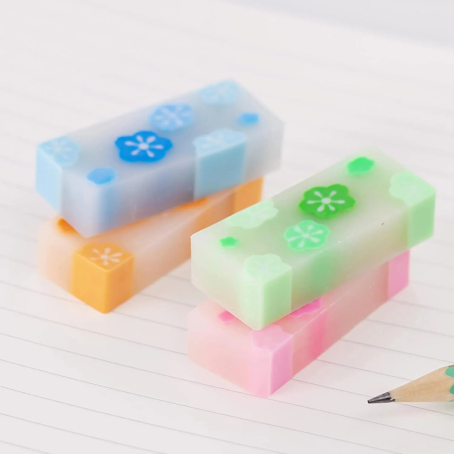 Cute Erasers for Kids Bulk 16 Pack Animal Food Fun Desk Pets Pencil Students Sch