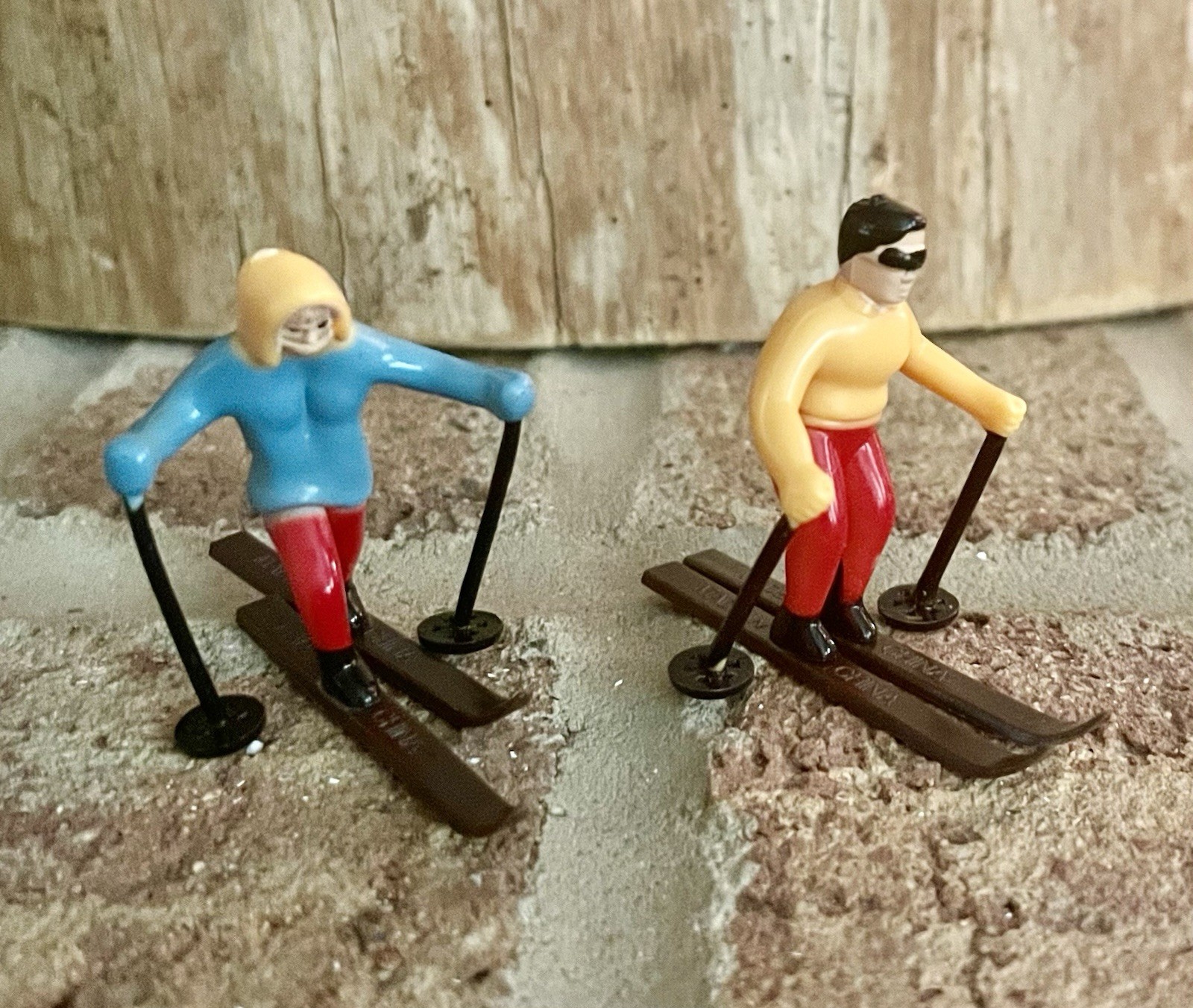 Male And Female Skiers Cupcake/Cake Toppers or Winter Crafting 2” Tall New!