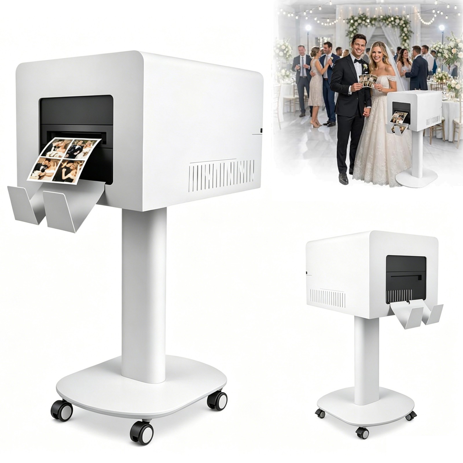 Portable Photo Booth Machine w/Music Sync Light Effects Selfie Booth for Parties