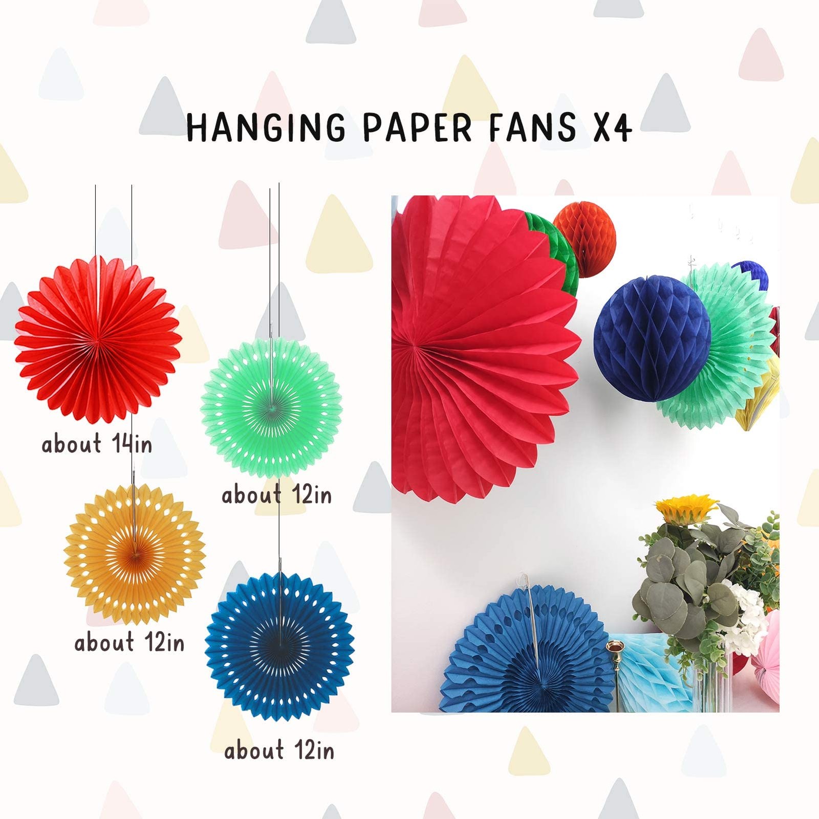 20 PCS Rainbow Multi-Color Paper Honeycomb Ball Decoration Kit Party Decor