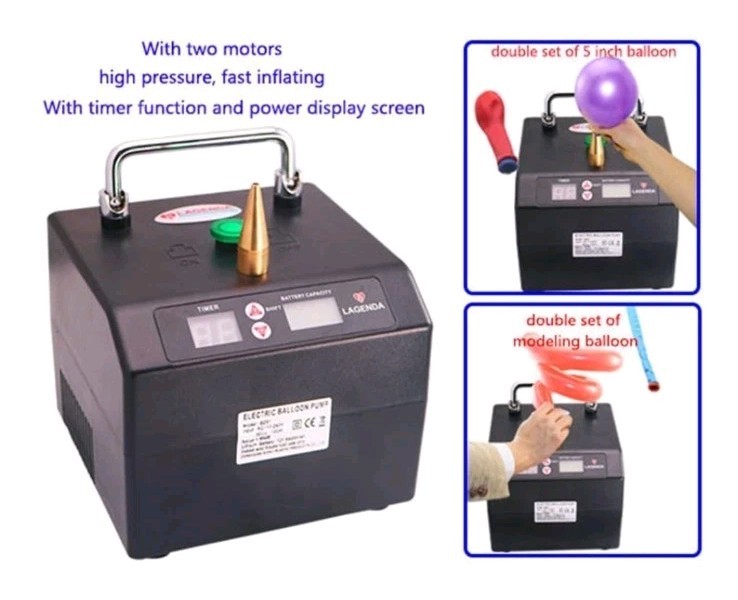 Lagenda B231 Electric Balloon Inflator Pump Digital Timer w/ Carrying Bag