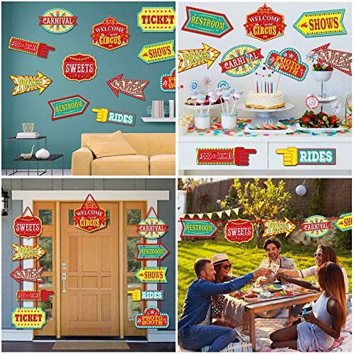 Carnival Decorations, 11 Pcs Large Circus Carnival Signs Circus Theme Party