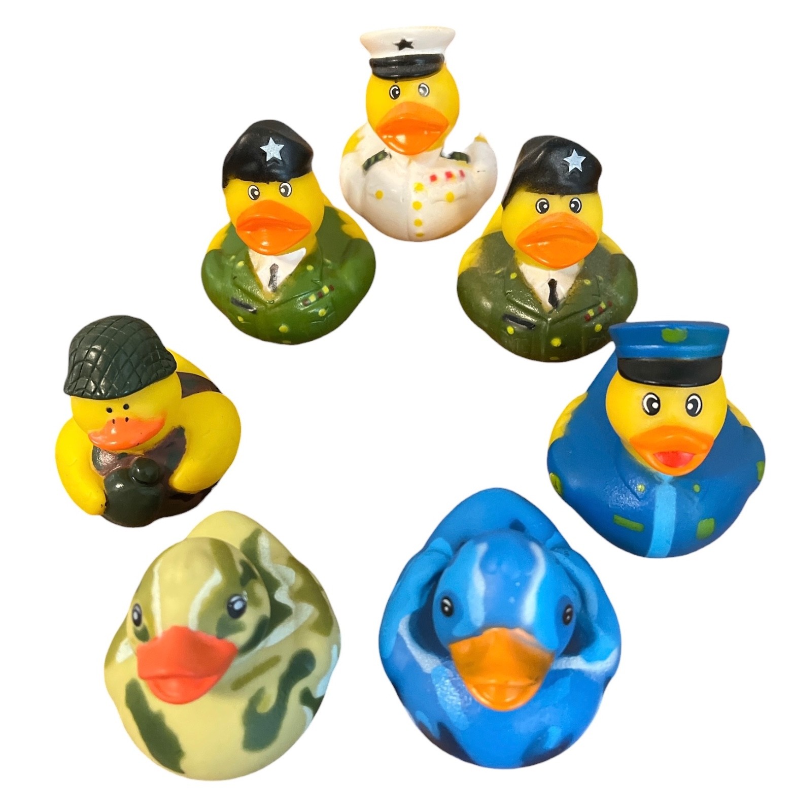 Rubber Ducks Lot of 32 Jeep Ducking Bath Ninja Military Bikini Minecraft Duckies