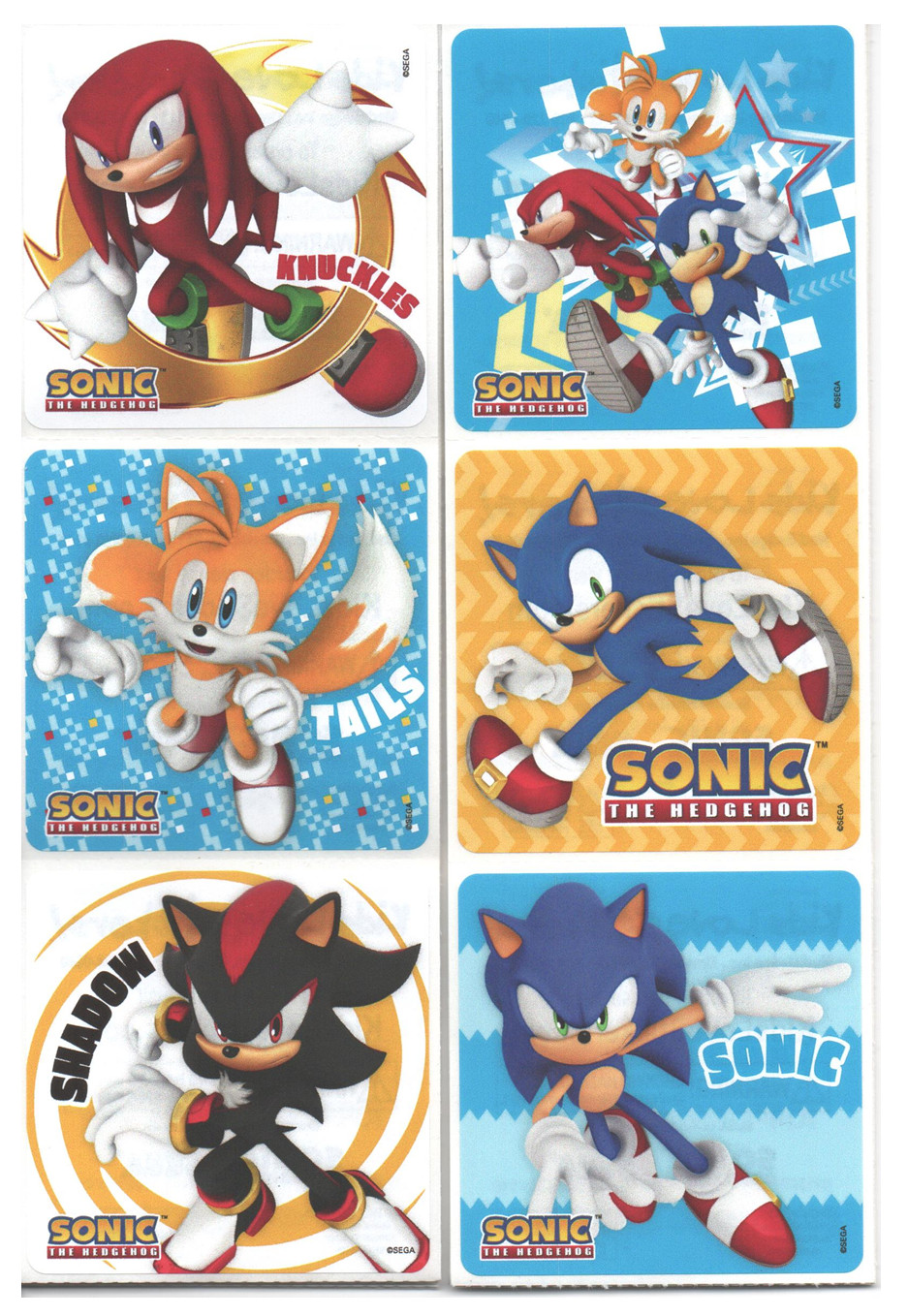 25 Sonic The Hedgehog Core Stickers, 2.5″ x 2.5″ each, Party Favors