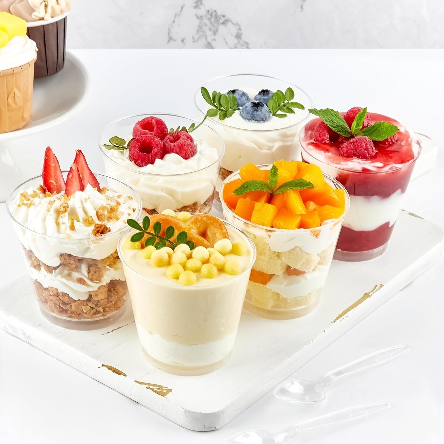 Mini Dessert Cups with Lids and Spoons 6oz Pack of 150 Serving Cups for Parties