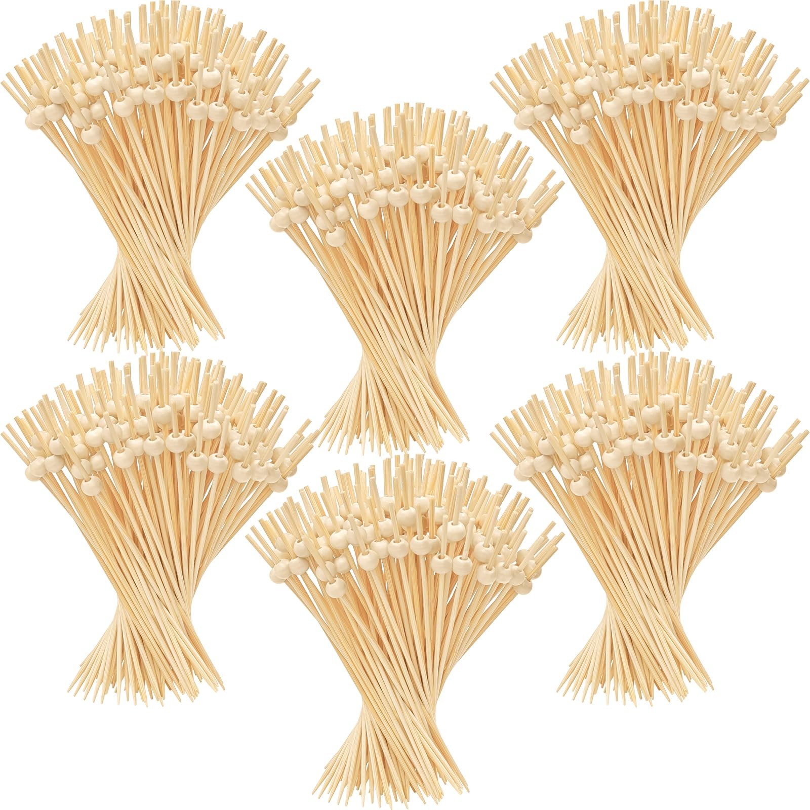 1000 PCS Cocktail Picks 4.7 Inch Wooden Fancy Toothpicks Appetizer Skewers