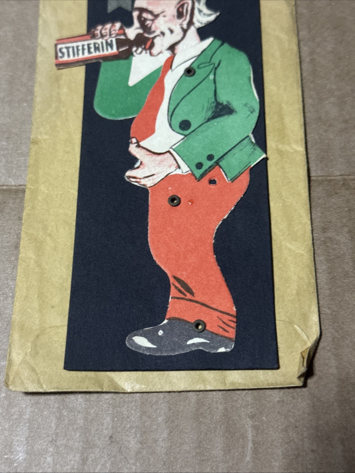 1950’s Vintage STIFFERIN Erotic BOTTOMS UP Tradecard Adult Novelty Risque RARE