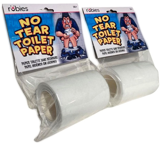 2 Set NO TEAR TOILET PAPER ROLL Non Rip Joke Prank Gag Gift Funny Bathroom Humor