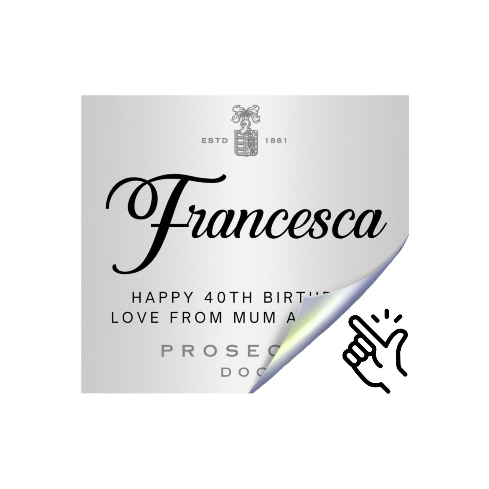 Personalised Prosecco Bottle Label Champagne Wine Gift Sticker for Any Occasion