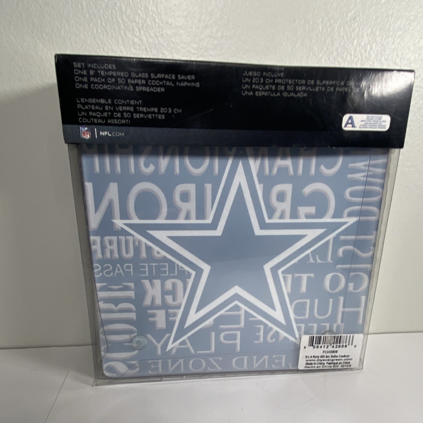 NFL Dallas Cowboys Party Gift Set – Napkins, Glass, Spreader, Sports Theme