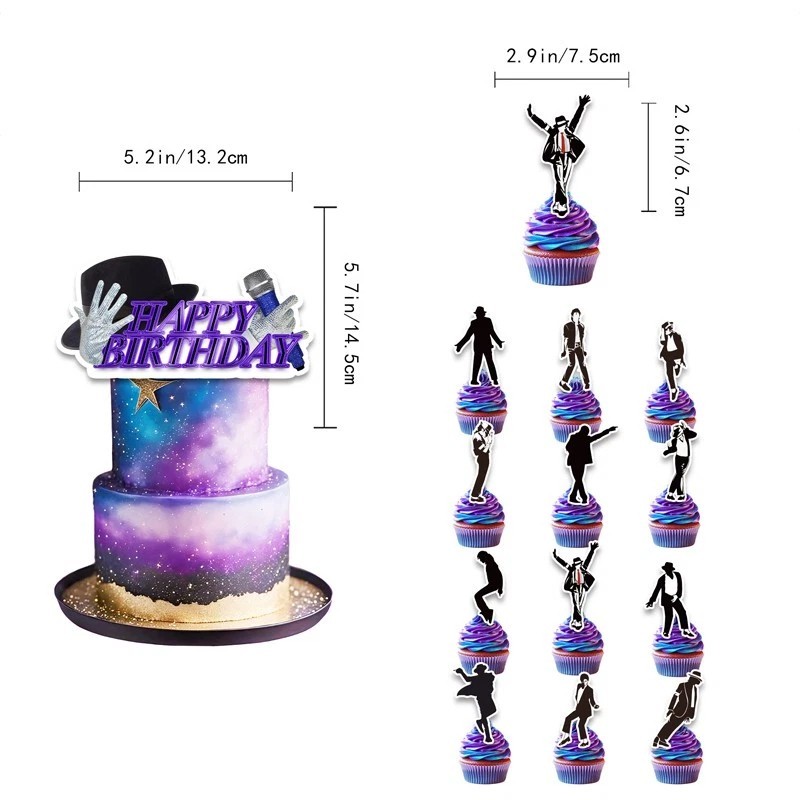 New Michael Jackson Birthday Party Decor Banner Balloons Cupcake Topper Supplies