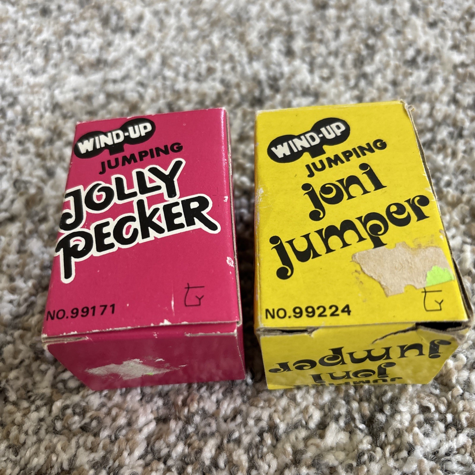 1980 Wind-Up Jumping JOLLY PECKER (99171) & JONI JUMPER (99224) Adult Novelty