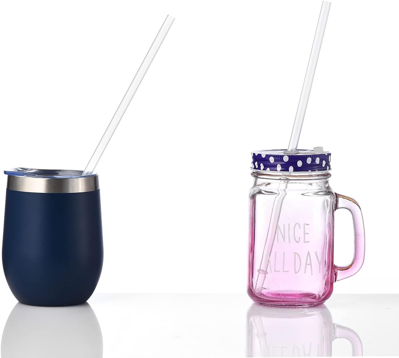 12-Pack BPA-Free Clear Plastic Straws – 10.5 in, Dishwasher-Safe, Custom Fit