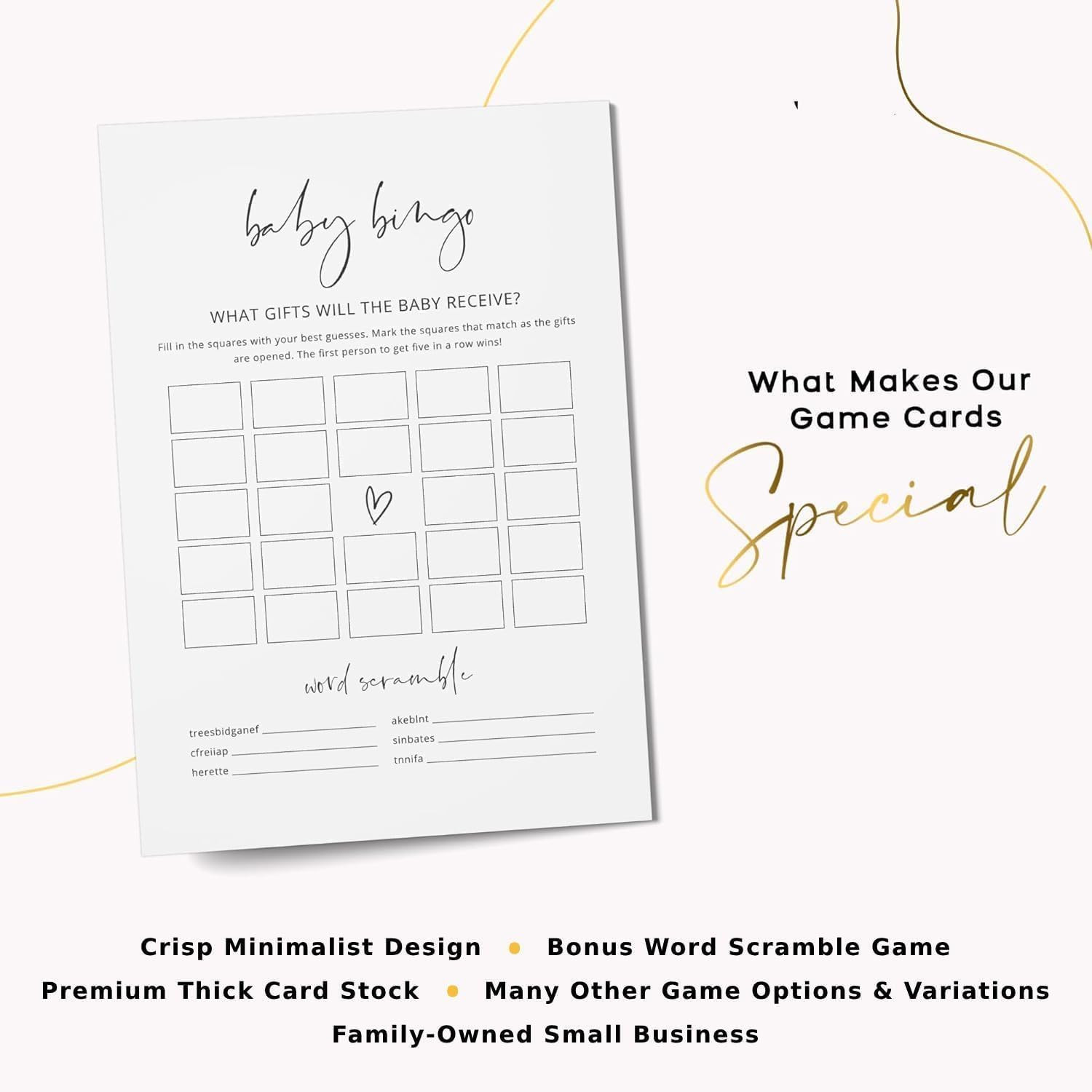 Gardencity Bridal Shower Bingo, Bridal Shower Game for 50 Guests, 50 Cards