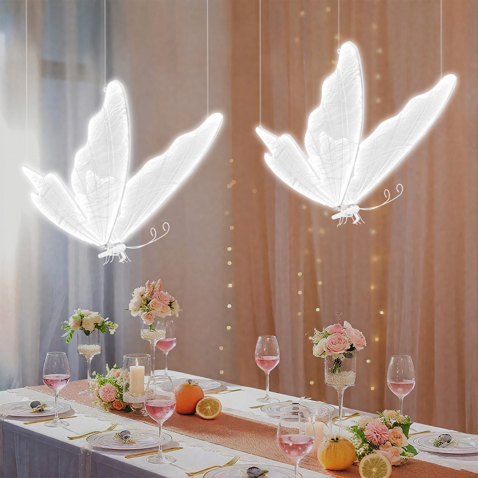 2PCS LED Butterfly Floor Lamps, 110V Ambient Lights, 25W Butterfly Aisle Lights