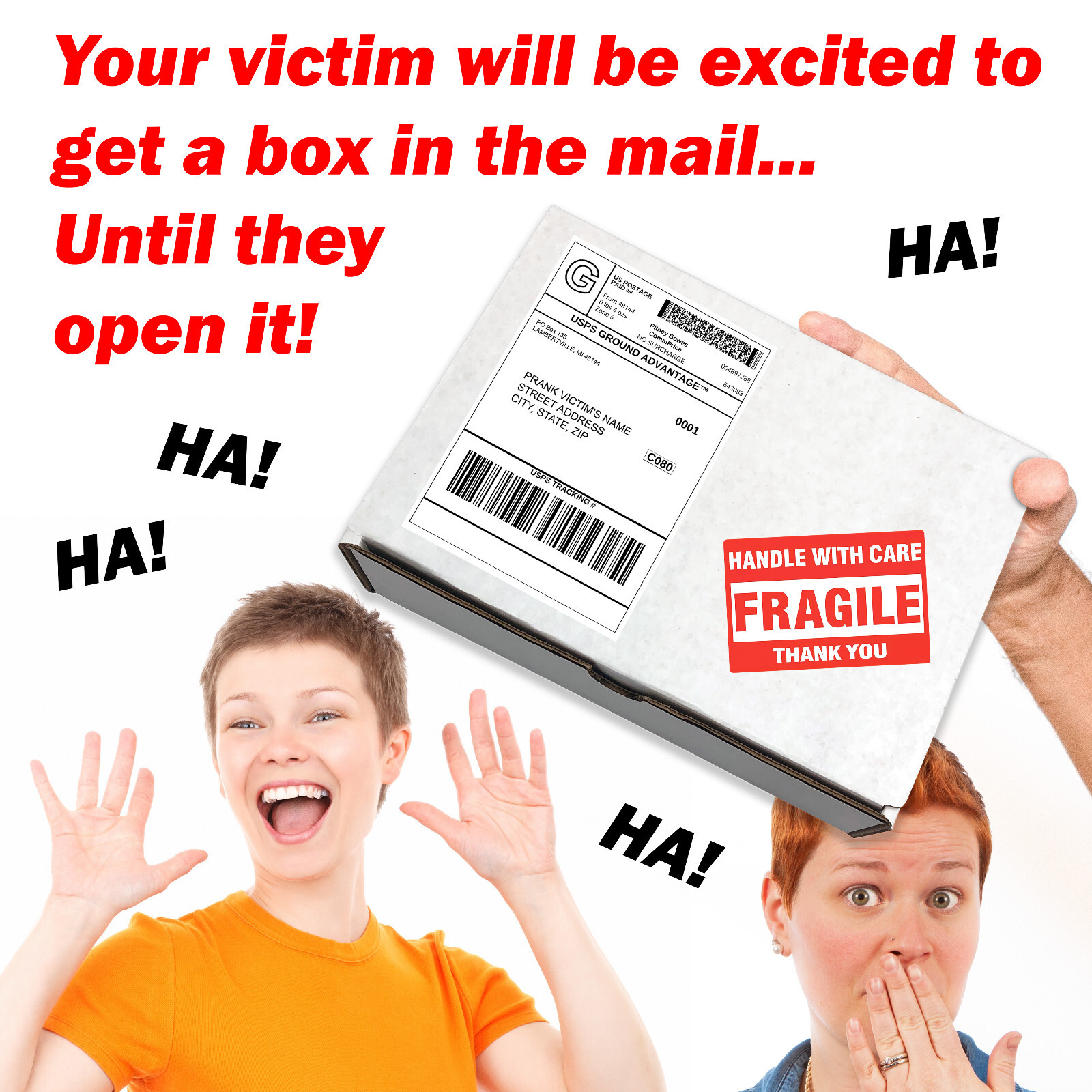 Gotcha! You Looked! Circle Hand Game Prank Mail Sent Directly to your Friends!