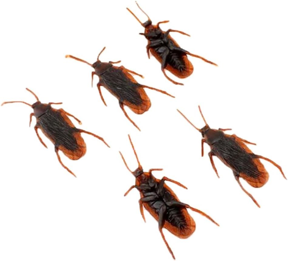 10-Piece Realistic Prank Cockroaches for Thrilling Party Fun – Brown Bugs